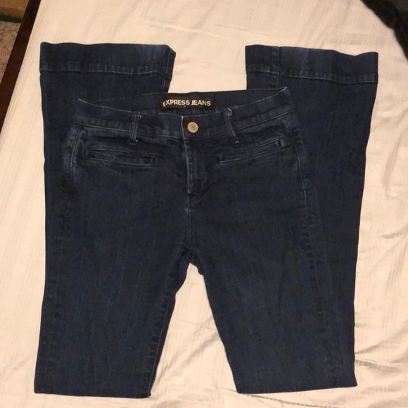 Express Jeans Slim Flare Mid-Rise Size 4 EUC - Picture 3 of 6